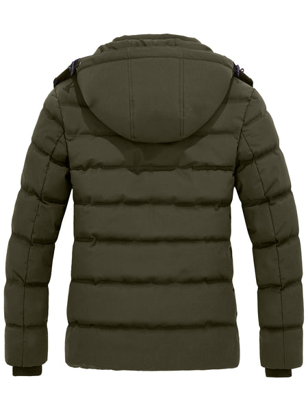 Women'S plus Size Puffer Jacket Warm Outerwear Coat Quilted Winter Jacket with Hood Brown XL
