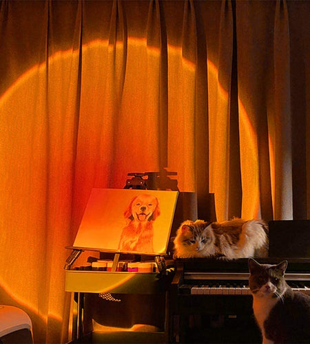 Sunset Lamp, Projector Sunset Light 10W LED Projection Night Light 180 Degree Rotation Romantic Rainbow Light USB Charging for Photography Party Home Living Room Bedroom Decor, Sunset Red…