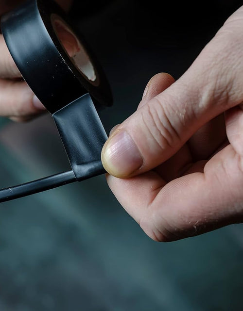 Load image into Gallery viewer, T.R.U. EL7566-AW Professional Grade Rubber Black PVC Electrical Tape, Rated up to 600 Volts and 176 F - UL/CSA/CE Listed Synthetic: 1.5 In. X 66 Ft. (8 Mil)
