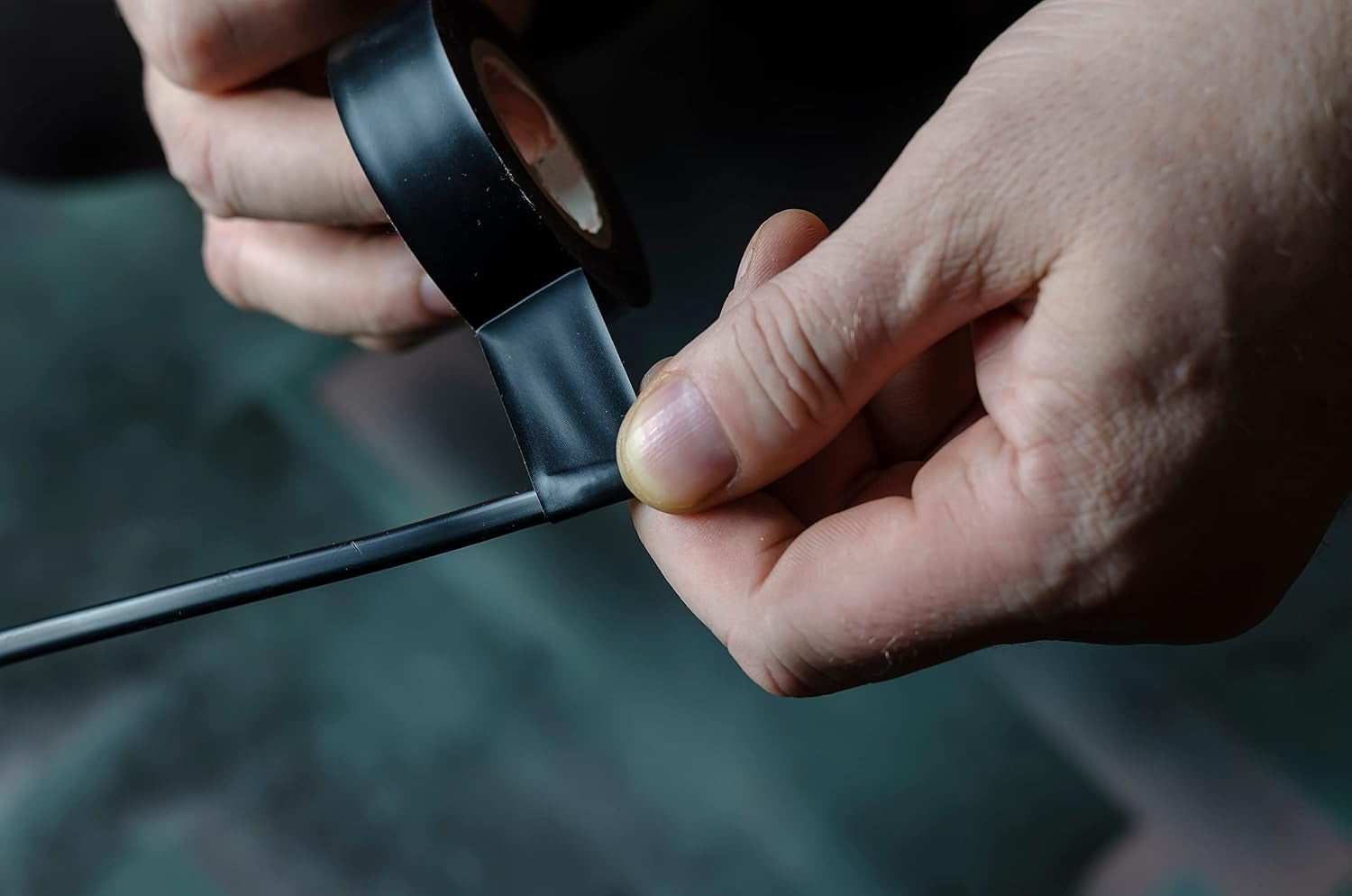 T.R.U. EL7566-AW Professional Grade Rubber Black PVC Electrical Tape, Rated up to 600 Volts and 176 F - UL/CSA/CE Listed Synthetic: 1.5 In. X 66 Ft. (8 Mil)
