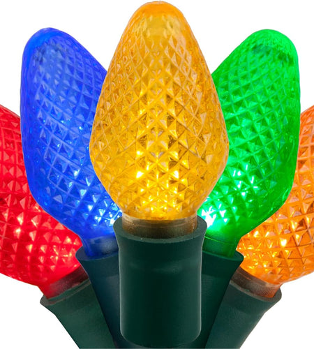 C7 Multicolor Christmas Lights Set of 25, 17 Ft, Christmas Lights Multicolor LED Christmas Lights Outdoor Party String Lights Multi Colored Christmas Lights C7 Multicolor