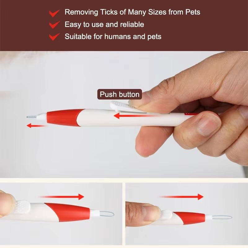 Pet Bug Catching Pen anti Dog Ticks and Fleas Flea Tick Tweezers Clip Remover Rabbit Flea Removing Ticks Hair Groom Care Tools