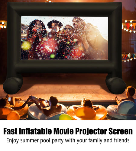20FT Inflatable Projector Screen Projection Outdoor Home Theater W/ Blower