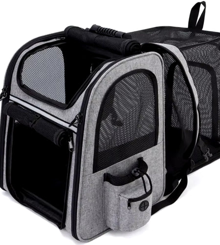Pet Supplies Portable Breathable Double Shoulder Cat Bag, Foldable Puppy Backpack, Fashionable and Expandable Pet Bag