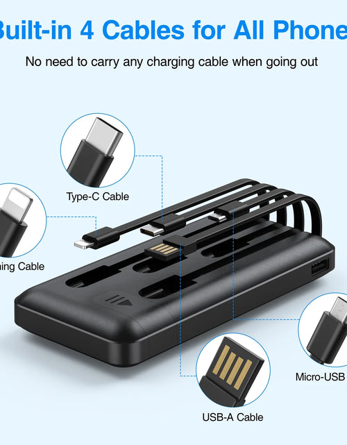 Load image into Gallery viewer, 20000Mah Power Bank Portable Charger with Cables, USB Fast Charging for Phone
