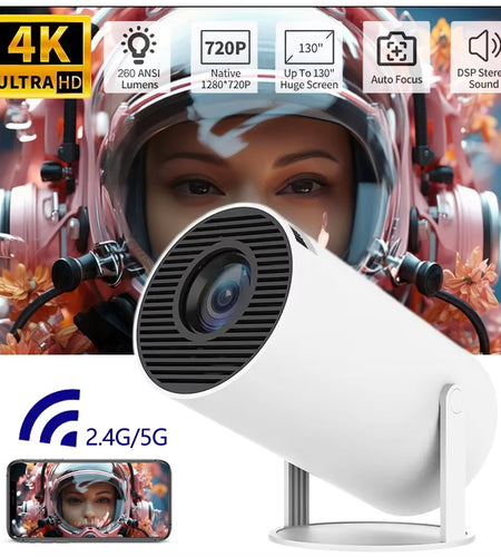 Smart Mini Projector Android 11 Wifi6 Support 4K 1080P BT5.0 Projector 1280*720P Home Cinema Portable Projector