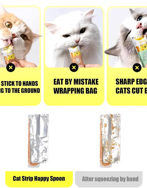 Load image into Gallery viewer, Cat Strip Squeeze Spoon Cat Strip Feeder Cat Spoon Wet Treat Squeeze Treat Spoon Cat Food Spoon Hole Pet Cat Squeeze Spoons
