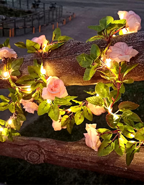 Load image into Gallery viewer, Flower Green Leaf String Lights Artificial Vine Fairy Lights Battery Powered Christmas Tree Garland Light for Weeding Home Decor
