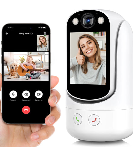 Baby Monitor with Two Way Video Call, 1080P HD Wifi Cameras W/ 2.8” Screen for Home Security/Baby Monitor/Pet Camera, AI Motion Detection&One-Click Call, Full-Color Night Vision for Baby Pet Elderly