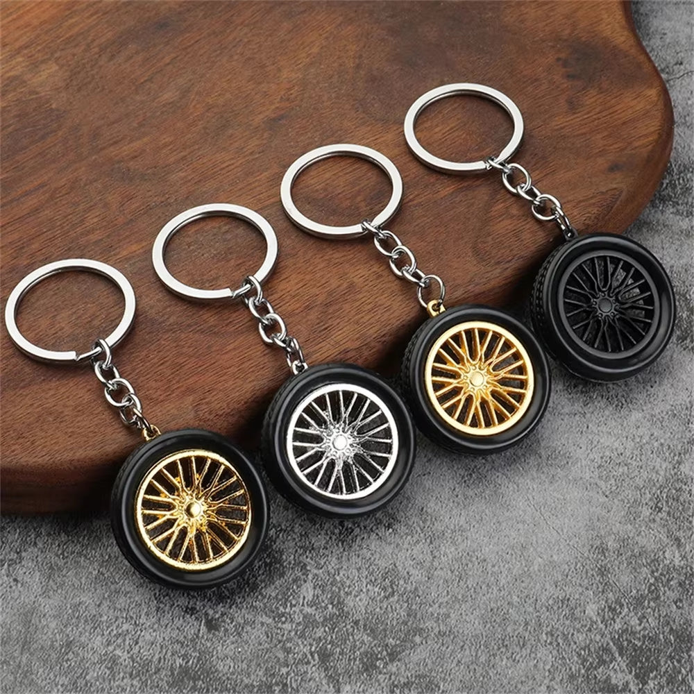 Creative Car Turbo Brake Disc Keychain Manual Transmission Lever Caliper Metal Keyring for Women Men Phone Pendant 4S Shop Gifts