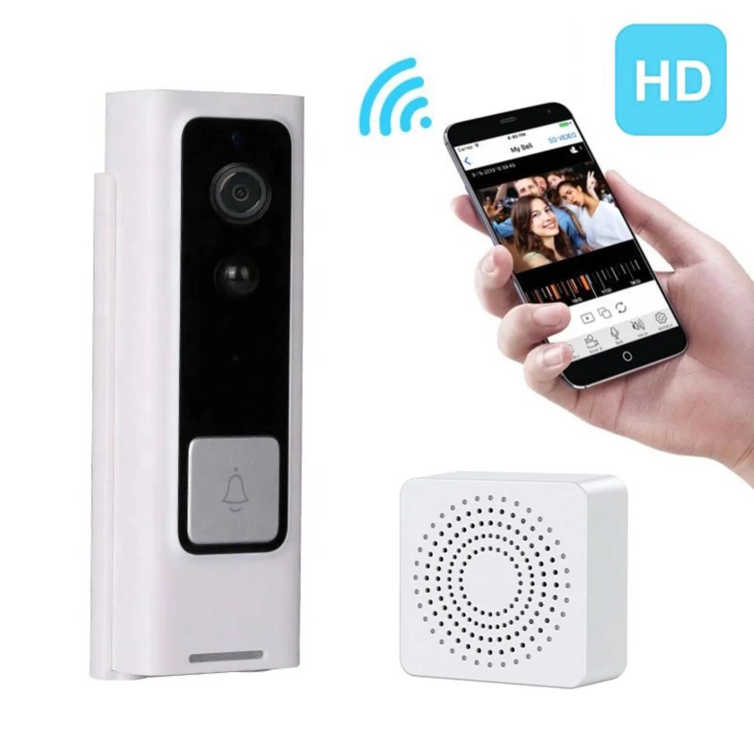 Wireless Doorbell Camera with Chime Video Ring Doorbell with Chime with Motion Detection Night Vision Ring Camera for Home