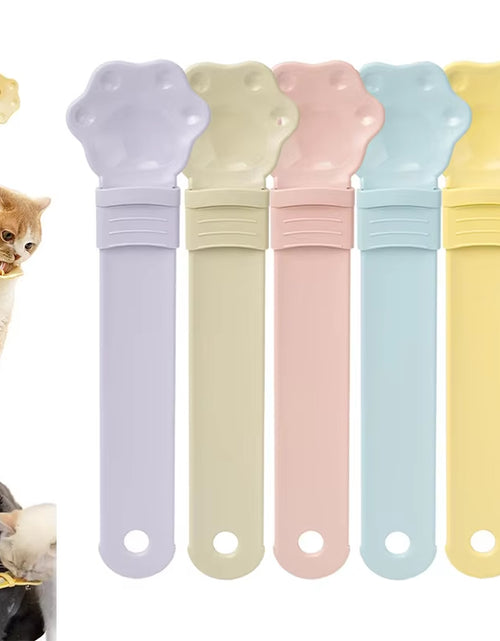 Load image into Gallery viewer, Cat Strip Squeeze Spoon Cat Strip Feeder Cat Spoon Wet Treat Squeeze Treat Spoon Cat Food Spoon Hole Pet Cat Squeeze Spoons
