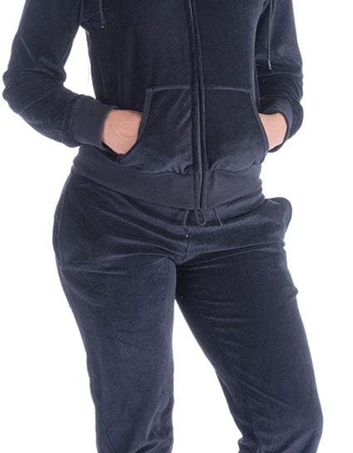 Load image into Gallery viewer, Velour Tracksuits Womens 2 Piece Sets Jogging Sweatpants Outfits
