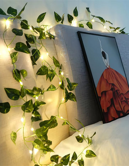 Load image into Gallery viewer, Flower Green Leaf String Lights Artificial Vine Fairy Lights Battery Powered Christmas Tree Garland Light for Weeding Home Decor
