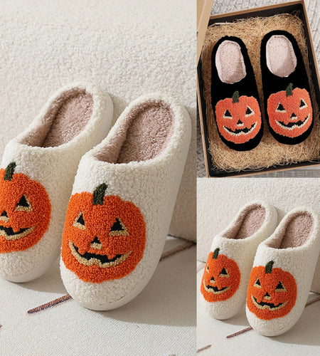 Halloween Slippers for Women Men Spooky Slides Soft Plush Fuzzy Slippers Slippers Indoor Outdoor Shoes