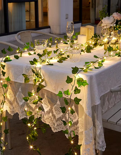Load image into Gallery viewer, Flower Green Leaf String Lights Artificial Vine Fairy Lights Battery Powered Christmas Tree Garland Light for Weeding Home Decor
