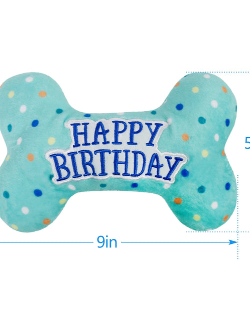 Load image into Gallery viewer, Dog Birthday Toys, Plush Dog Crinkle Squeaky Toys, Dog Chew Toys Bone
