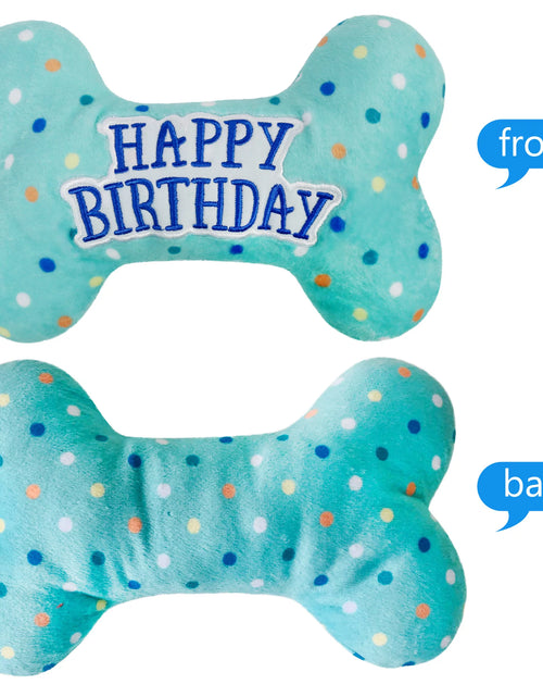 Load image into Gallery viewer, Dog Birthday Toys, Plush Dog Crinkle Squeaky Toys, Dog Chew Toys Bone

