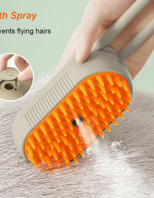 Load image into Gallery viewer, 3 in 1 Pet Electric Steam Brush Cat and Dog Cleaning Spray Massage Grooming Comb Retractable Handle Pet Hair Removal Beautybrush
