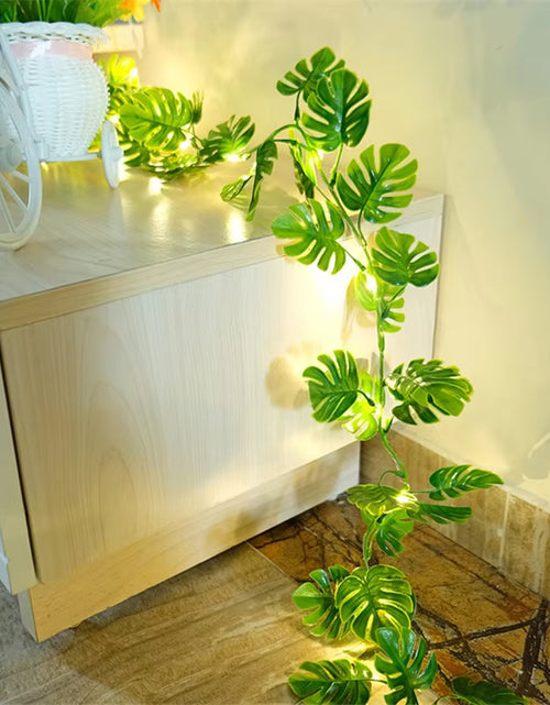 Load image into Gallery viewer, Flower Green Leaf String Lights Artificial Vine Fairy Lights Battery Powered Christmas Tree Garland Light for Weeding Home Decor
