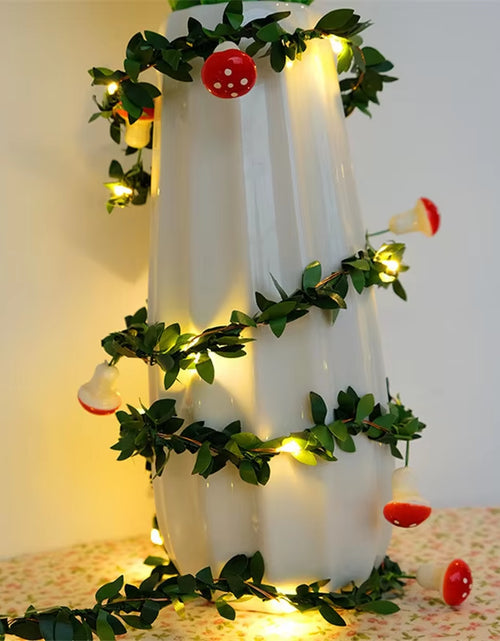 Load image into Gallery viewer, Flower Green Leaf String Lights Artificial Vine Fairy Lights Battery Powered Christmas Tree Garland Light for Weeding Home Decor

