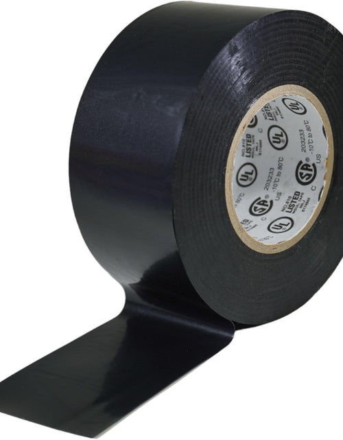 Load image into Gallery viewer, T.R.U. EL7566-AW Professional Grade Rubber Black PVC Electrical Tape, Rated up to 600 Volts and 176 F - UL/CSA/CE Listed Synthetic: 1.5 In. X 66 Ft. (8 Mil)
