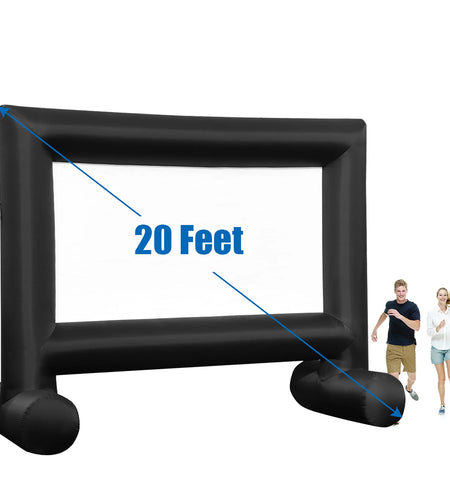 20FT Inflatable Projector Screen Projection Outdoor Home Theater W/ Blower