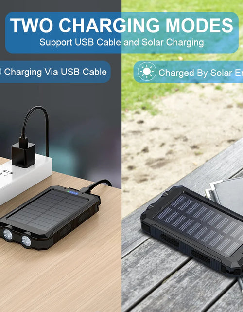 Load image into Gallery viewer, Portable Solar Charger for Iphone and Android 20000Mah Power Bank with Dual 5V USB Ports for Outdoor Camping Hiking
