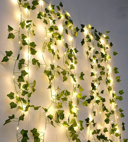 Flower Green Leaf String Lights Artificial Vine Fairy Lights Battery Powered Christmas Tree Garland Light for Weeding Home Decor