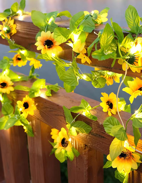 Load image into Gallery viewer, Flower Green Leaf String Lights Artificial Vine Fairy Lights Battery Powered Christmas Tree Garland Light for Weeding Home Decor
