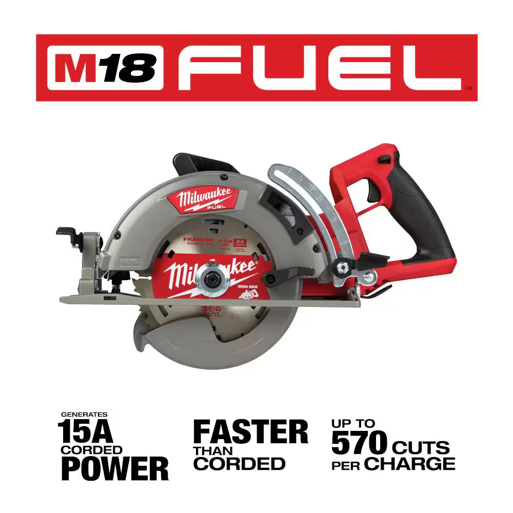 M18 FUEL 18V Lithium-Ion Cordless 7-1/4 In. Rear Handle Circular Saw W/M18 FUEL 6 Gal. Wet/Dry Vac and 8.0Ah Starter Kit