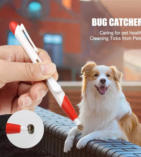 Pet Bug Catching Pen anti Dog Ticks and Fleas Flea Tick Tweezers Clip Remover Rabbit Flea Removing Ticks Hair Groom Care Tools