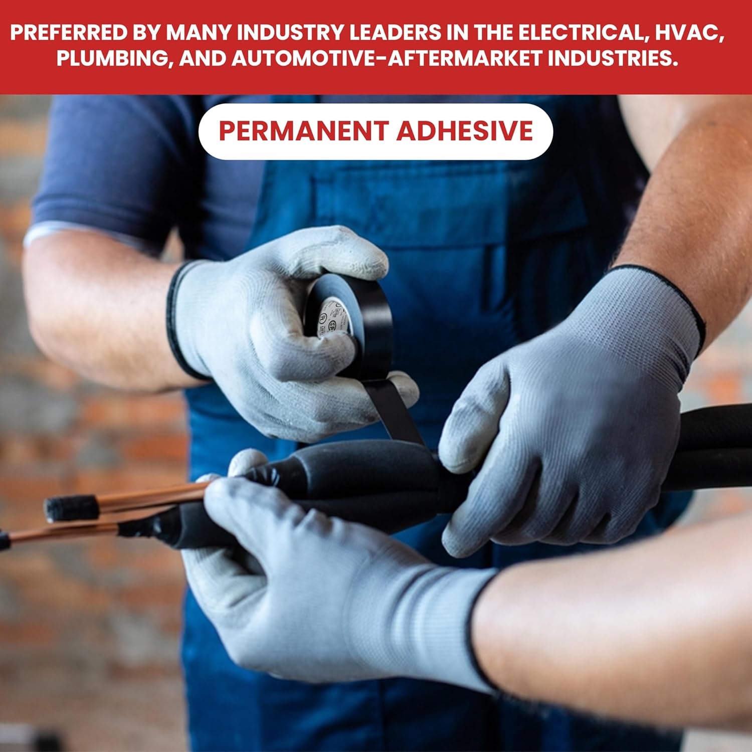T.R.U. EL7566-AW Professional Grade Rubber Black PVC Electrical Tape, Rated up to 600 Volts and 176 F - UL/CSA/CE Listed Synthetic: 1.5 In. X 66 Ft. (8 Mil)