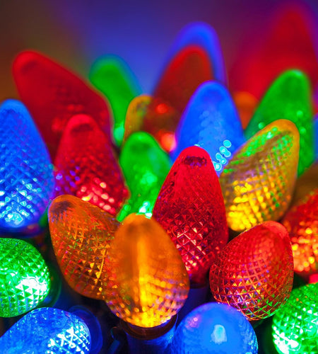 C7 Multicolor Christmas Lights Set of 25, 17 Ft, Christmas Lights Multicolor LED Christmas Lights Outdoor Party String Lights Multi Colored Christmas Lights C7 Multicolor