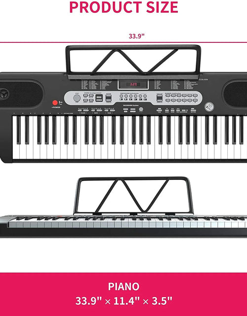 Load image into Gallery viewer, 61-Key Portable Electric Keyboard Set Piano Kit with Lighted Keys
