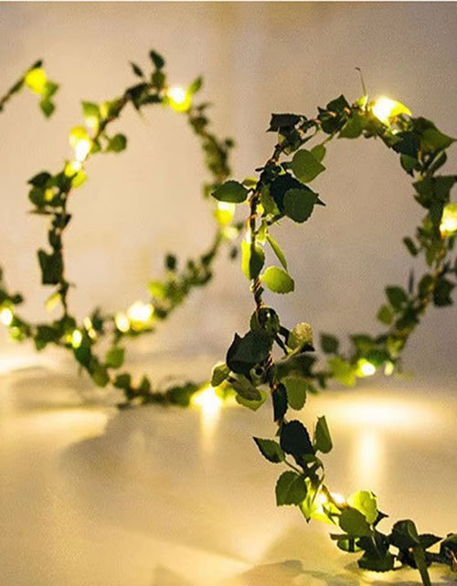 Load image into Gallery viewer, Flower Green Leaf String Lights Artificial Vine Fairy Lights Battery Powered Christmas Tree Garland Light for Weeding Home Decor
