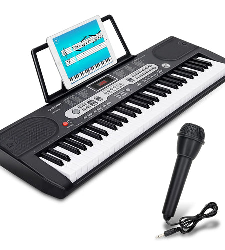 61-Key Portable Electric Keyboard Set Piano Kit with Lighted Keys