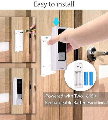 Wireless Doorbell Camera with Chime Video Ring Doorbell with Chime with Motion Detection Night Vision Ring Camera for Home