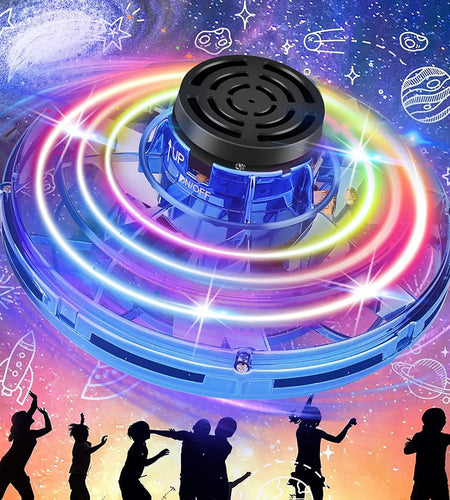 Flying Spinner Mini Drone, Mini Flying Ball Toys,With 360 Fly Rotating UFO Fun Toy LED Light Flying Fidget Spinner Orb for Girls Boys Adult Indoor Outdoor,Blue